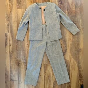 Striped Brown and Tan Tailored Suit Set